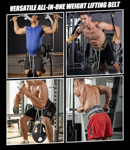 Seektop Dip Belt With Chain for Weightlifting   Neoprene Waist Belt for GYM Workout  Pull Ups  Crossfit  Weight Lifting  Squat  Training  Fitness   for Men & Women