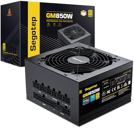 Segotep 650W 80 Plus Gold Certified Non Modular ATX Power Supply with 6 2 Pin Connectors PFC Protection and RoHS Compliance  120mm Silent Fan Gaming PSU GN 650 Black