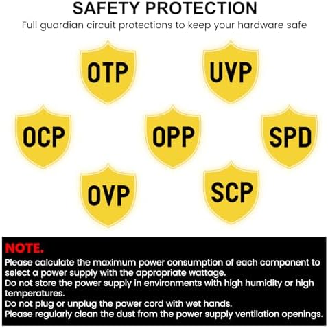 Segotep 650W 80 Plus Gold Certified Non Modular ATX Power Supply with 6 2 Pin Connectors PFC Protection and RoHS Compliance  120mm Silent Fan Gaming PSU GN 650 Black