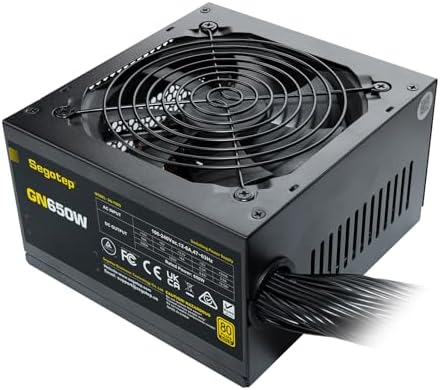 Segotep GM850 Power Supply 850W  PCIe 5 1 & ATX 3 1 Full Modular 80 Plus Gold Certified Gaming PSU for NVIDIA RTX 20/30/40/50 Series and AMD Graphics Cards