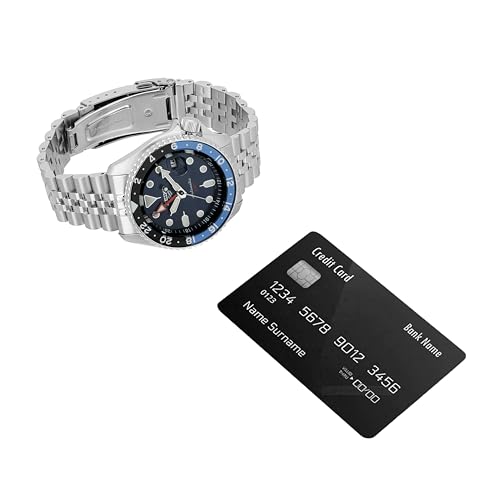 Seiko SSK003 Reloj automático para hombre, 5 deportes, esfera azul con calendario de fecha, manecillas y marcadores luminosos y bisel GMT negro y azul, 328.1 ft resistente al agua