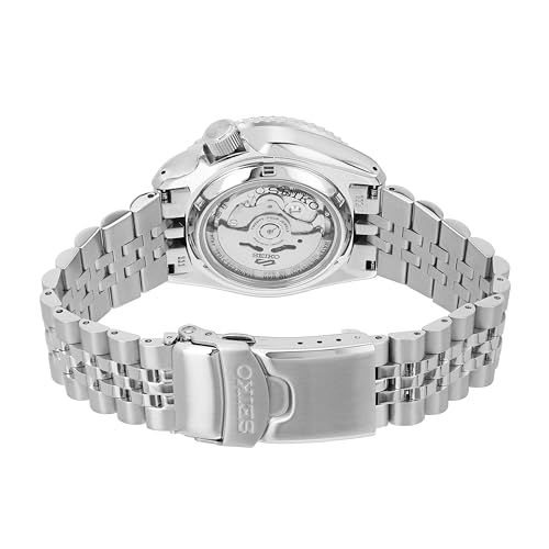 Seiko SSK003 Reloj automático para hombre, 5 deportes, esfera azul con calendario de fecha, manecillas y marcadores luminosos y bisel GMT negro y azul, 328.1 ft resistente al agua