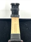 Seiko Womens 4N30 00H0 Quartz Watch White Dial Black Leather strap SWR053