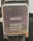 Seiko Womens 4N30 00H0 Quartz Watch White Dial Black Leather strap SWR053