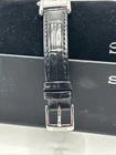Seiko Womens 4N30 00H0 Quartz Watch White Dial Black Leather strap SWR053