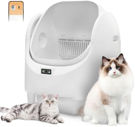 Self Cleaning Litter Box  65L Automatic Cat Litter Box with APP Control  Anti Pinch & Safety Sensor  Cat Litter Box with Odor Control for Multi Cats  Includes 1 Roll Waste Bag