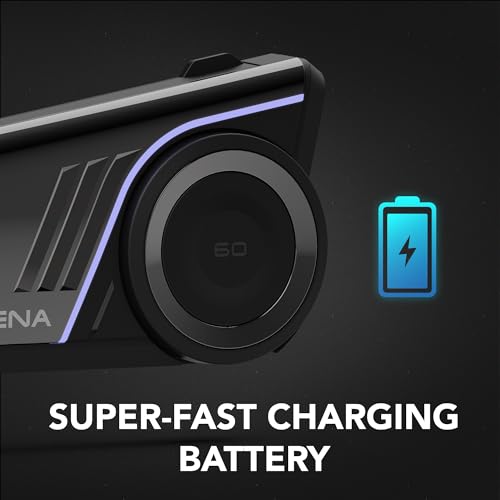 Sena 60S Motorcycle Communication Headset with Wave  Mesh  and Bluetooth Intercom  2nd Generation Sound by Harman Kardon