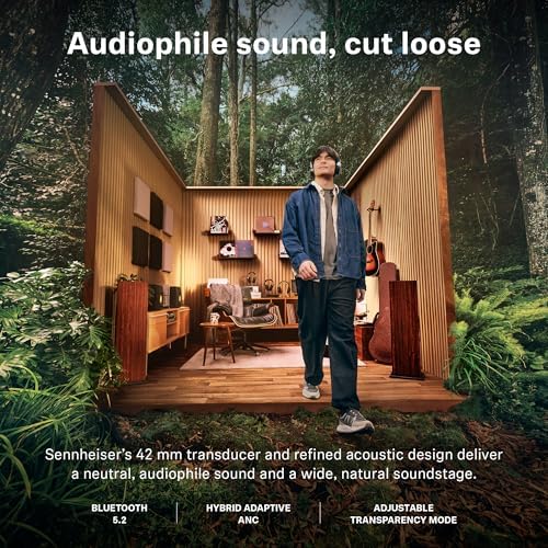 Sennheiser HDB 630 Wireless Over Ear Headphones   Hi Res Audiophile Sound  Adaptive Noise Cancellation  Parametric EQ  60 Hour Battery Life  Includes USB C Low Latency Bluetooth Adapter   Black