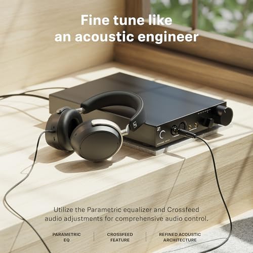 Sennheiser HDB 630 Wireless Over Ear Headphones   Hi Res Audiophile Sound  Adaptive Noise Cancellation  Parametric EQ  60 Hour Battery Life  Includes USB C Low Latency Bluetooth Adapter   Black