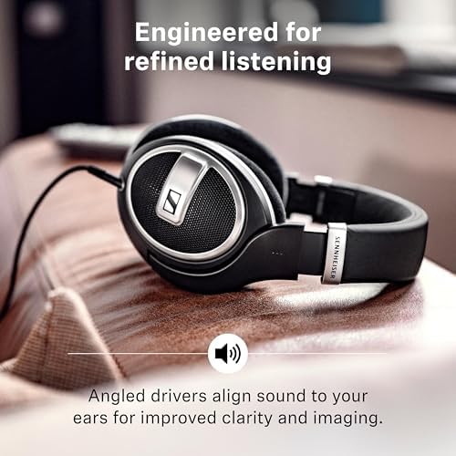 Sennheiser HD 599 SE Open Back Headphones  Premium Design  Natural Balanced Audio  Comfortable Fit  Wired Headphones for Music  Gaming  School  Work  Black