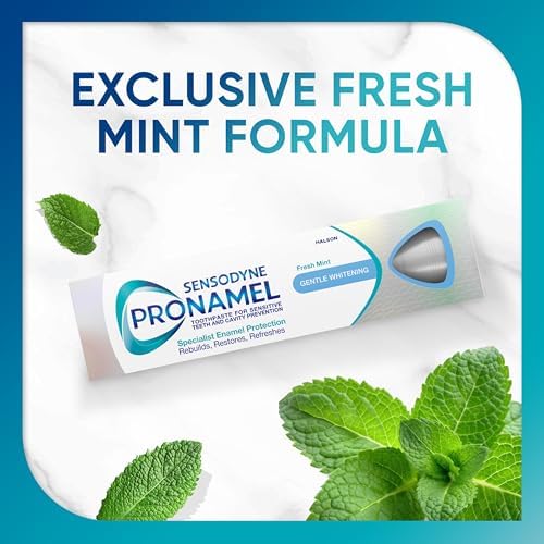Sensodyne Pronamel Gentle Teeth Whitening Enamel Toothpaste for Sensitive Teeth  to Reharden and Strengthen Enamel  Amazon Exclusive  Fresh Mint   4 Ounces  Pack of 4