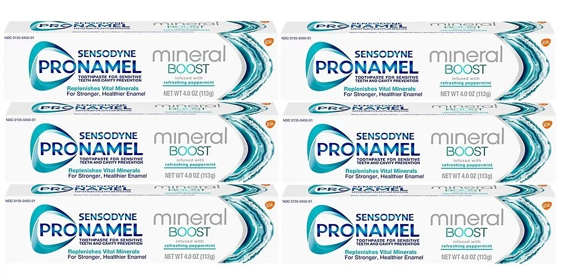 Sensodyne Pronamel Mineral Boost Pefreshing Peppermint toothpaste 4 oz Pack of 6