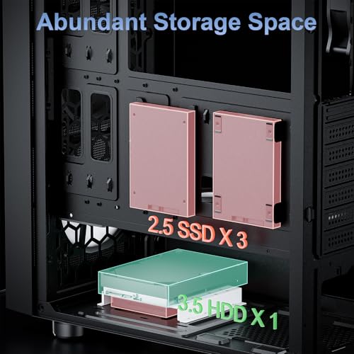 Sevenhero E621 Gaming ATX PC Case  Mid Tower Computer Case with 3X 120mm ARGB Fans  Support 360mm AIO Liquid Cooler  340mm GPU  Premium Tempered Glass Side Panel  High Airflow Mesh Front Panel  Black