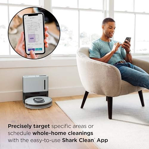 Shark AI Ultra Voice Control Robot Vacuum with Matrix Clean Navigation  Home Mapping  60 Day Capacity  XL Self Empty Base for Homes with Pets  Carpet & Hard Floors  Cool Grey