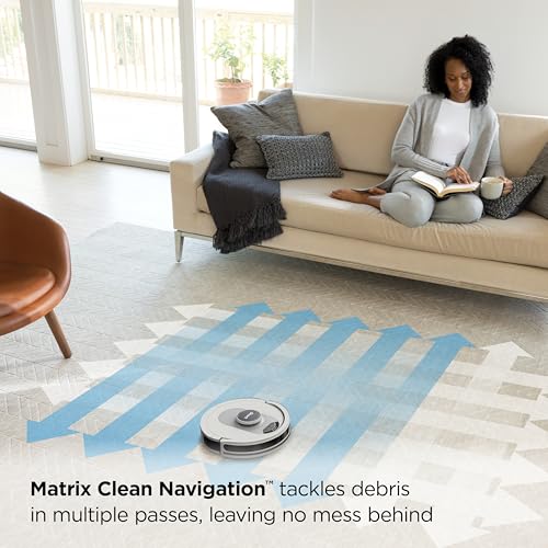 Shark AI Ultra Voice Control Robot Vacuum with Matrix Clean Navigation  Home Mapping  60 Day Capacity  XL Self Empty Base for Homes with Pets  Carpet & Hard Floors  Cool Grey