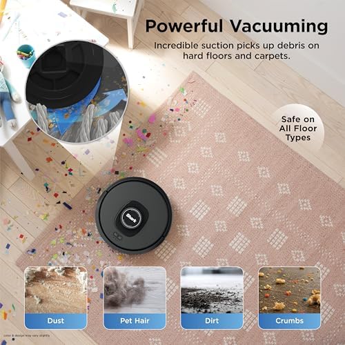 Shark AV2501S AI Ultra Robot Vacuum  with Matrix Clean  Home Mapping  30 Day Capacity HEPA Bagless Self Empty Base  Perfect for Pet Hair  Wifi  Dark Grey
