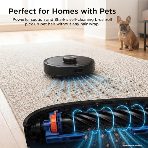 Shark AV2501S AI Ultra Robot Vacuum  with Matrix Clean  Home Mapping  30 Day Capacity HEPA Bagless Self Empty Base  Perfect for Pet Hair  Wifi  Dark Grey