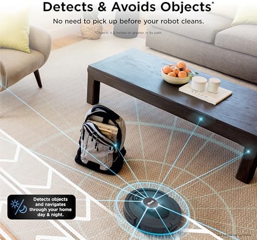 Shark AV2501S AI Ultra Robot Vacuum  with Matrix Clean  Home Mapping  30 Day Capacity HEPA Bagless Self Empty Base  Perfect for Pet Hair  Wifi  Dark Grey