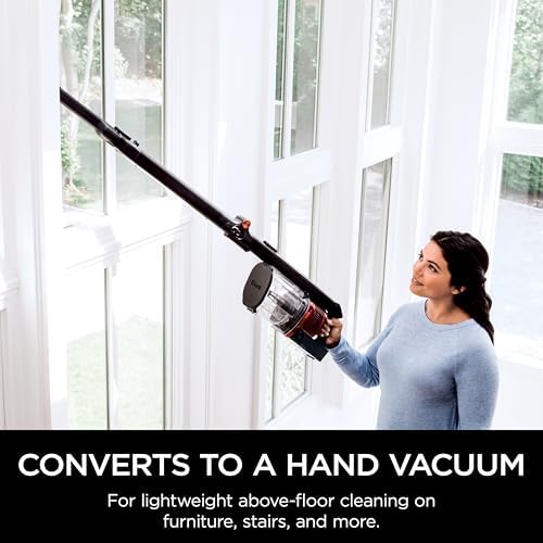 Shark Cordless Vertex Pro Lightweight Cordless Stick Vacuum with DuoClean PowerFins  HEPA Fitler  Anti Allergen Complete Seal  LED Headlights  For Carpets & Hardfloors  Red  IZ662H