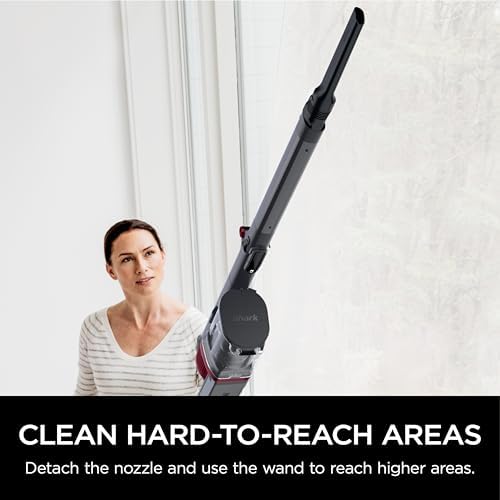 Shark Cordless Vertex Pro Lightweight Cordless Stick Vacuum with DuoClean PowerFins  HEPA Fitler  Anti Allergen Complete Seal  LED Headlights  For Carpets & Hardfloors  Red  IZ662H