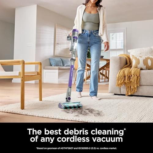 Shark Cordless Vertex Pro Lightweight Cordless Stick Vacuum with DuoClean PowerFins  HEPA Fitler  Anti Allergen Complete Seal  LED Headlights  For Carpets & Hardfloors  Red  IZ662H