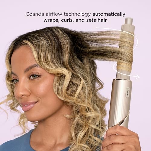 Shark FlexFusion Hair Straightener & Powerful Hair Dryer with Fusion Hair Brush  Ceramic Air Styler with Auto Wrap Curlers & Concentrator  Ceramic Plates  Cosmic Blush HD641S