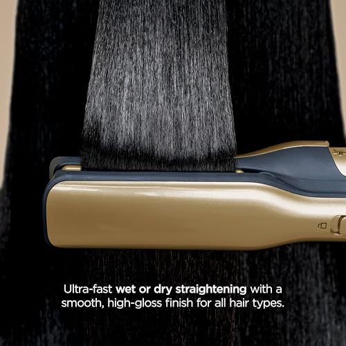 Shark Glam Ceramic & Powerful Air Styling & Drying System  with Silki Straightener & Shark Glossi Air Glosser  for Drying  Curling  Straightening & Glossing  Gold  HD6051S  Straight & Wavy Hair 
