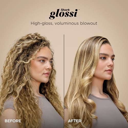 Shark Glam Ceramic & Powerful Air Styling & Drying System  with Silki Straightener & Shark Glossi Air Glosser  for Drying  Curling  Straightening & Glossing  Gold  HD6051S  Straight & Wavy Hair 