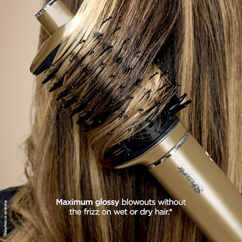 Shark Glam Ceramic & Powerful Air Styling & Drying System  with Silki Straightener & Shark Glossi Air Glosser  for Drying  Curling  Straightening & Glossing  Gold  HD6051S  Straight & Wavy Hair 