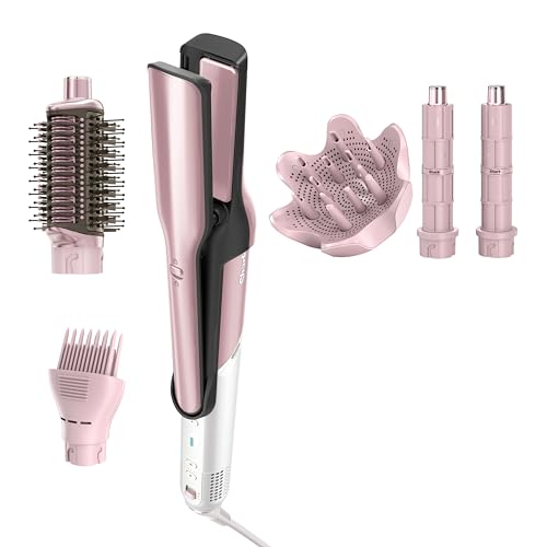 Shark Glam Ceramic & Powerful Air Styling & Drying System  with Silki Straightener & Shark Glossi Air Glosser  for Drying  Curling  Straightening & Glossing  Gold  HD6051S  Straight & Wavy Hair 