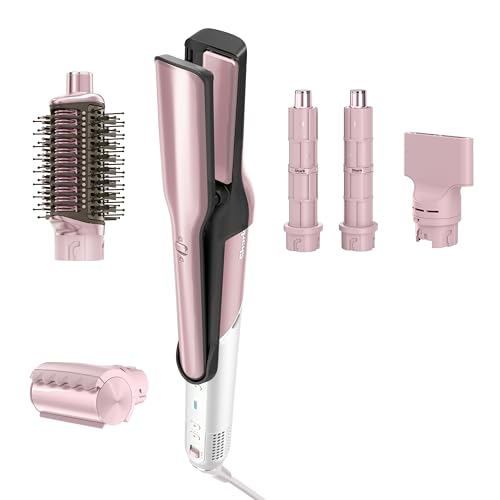 Shark Glam Ceramic & Powerful Air Styling & Drying System  with Silki Straightener & Shark Glossi Air Glosser  for Drying  Curling  Straightening & Glossing  Gold  HD6051S  Straight & Wavy Hair 