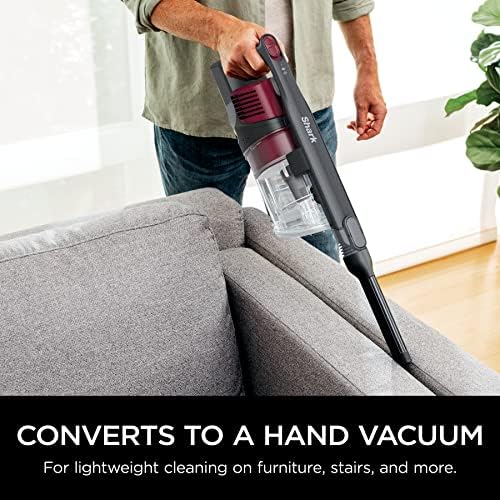 Shark IZ163H Pet Plus Cordless Stick Vacuum with Self Cleaning Brushroll and HEPA Filter  Lightweight Deep Cleaning Vacuum for Carpet and Hard Floors  Folds for Easy Storage  40 min Runtime  Raspberry