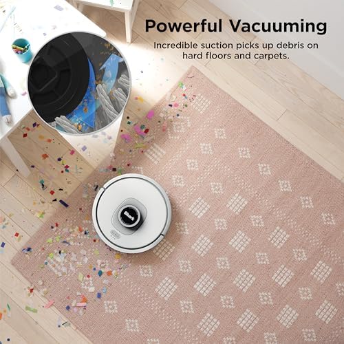 Shark Matrix Clean   Robot Vacuum Cleaner with Powerful Suction for Pet Hair  Rugs  Carpets & Hard Floors   Self Empty Base   60 Day Capacity   Voice Control   LiDAR Navigation   White   AV2511AE