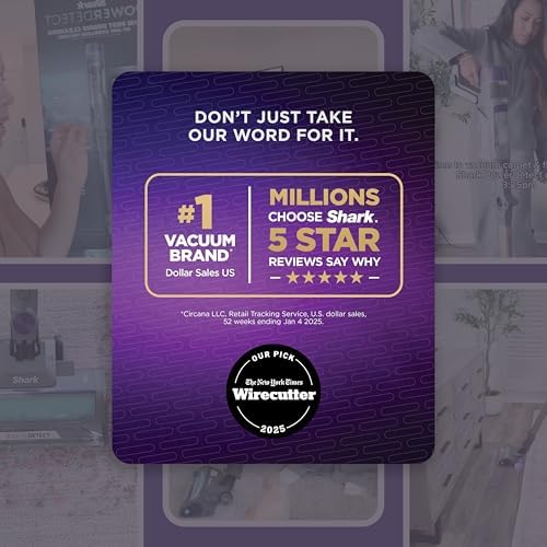 Shark PowerDetect Pet Plus Clean & Empty Cordless Stick Vacuum & Auto Empty System  Powerful Suction  HEPA Filtration  Carpet & Hard Floor  Portable  Stick Vacuum for Pet Hair  Dark Gray  IP3253