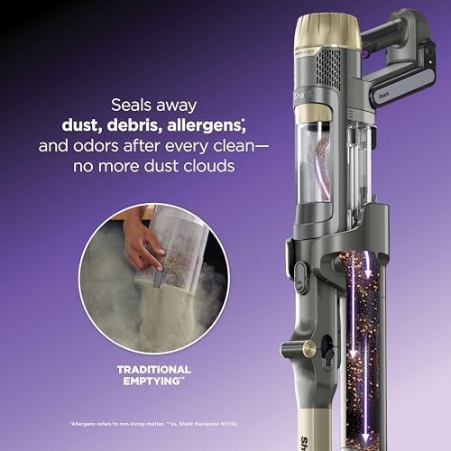 Shark PowerDetect Pet Plus Clean & Empty Cordless Stick Vacuum & Auto Empty System  Powerful Suction  HEPA Filtration  Carpet & Hard Floor  Portable  Stick Vacuum for Pet Hair  Dark Gray  IP3253