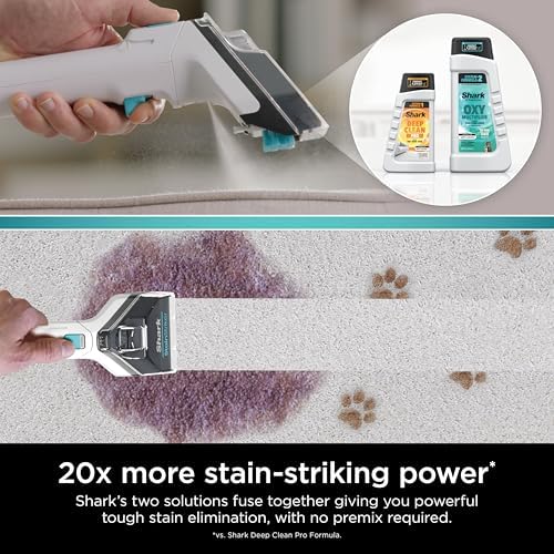 Shark StainStriker Cleaning Solution Bundle for Portable Cleaners  Carpet and Area Rug Formula  Instantly Eliminates Odors  Includes 32 oz OXY Multiplier and 16 oz Deep Clean Solution  PXCMBUNDLE