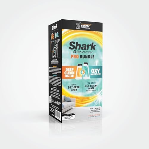Shark StainStriker Cleaning Solution Bundle for Portable Cleaners  Carpet and Area Rug Formula  Instantly Eliminates Odors  Includes 32 oz OXY Multiplier and 16 oz Deep Clean Solution  PXCMBUNDLE