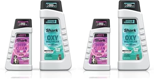 Shark StainStriker Cleaning Solution Bundle for Portable Cleaners  Carpet and Area Rug Formula  Instantly Eliminates Odors  Includes 32 oz OXY Multiplier and 16 oz Deep Clean Solution  PXCMBUNDLE