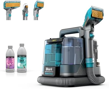 Shark StainStriker HairPro Portable Carpet  Upholstery & Area Rug Cleaner  Stain  Hair & Odor Remover  3 Tools & dual activated Solution  Teal  PX253BRN