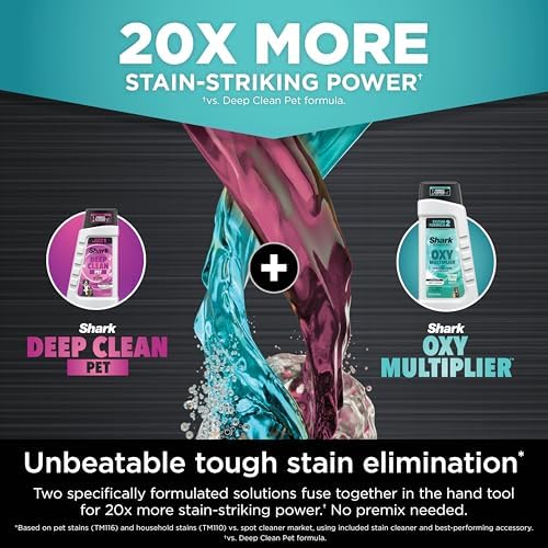 Shark StainStriker HairPro Portable Carpet  Upholstery & Area Rug Cleaner  Stain  Hair & Odor Remover  3 Tools & dual activated Solution  Teal  PX253BRN