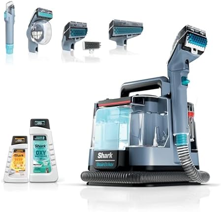 Shark StainStriker HairPro Portable Carpet  Upholstery & Area Rug Cleaner  Stain  Hair & Odor Remover  3 Tools & dual activated Solution  Teal  PX253BRN