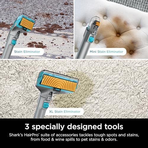 Shark StainStriker HairPro Portable Carpet  Upholstery & Area Rug Cleaner  Stain  Hair & Odor Remover  3 Tools & dual activated Solution  Teal  PX253BRN