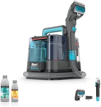 Shark StainStriker HairPro Portable Carpet  Upholstery & Area Rug Cleaner  Stain  Hair & Odor Remover  3 Tools & dual activated Solution  Teal  PX253BRN