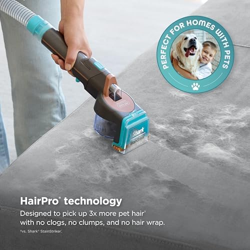 Shark StainStriker HairPro Portable Carpet  Upholstery and Rug Cleaner with Pet Mess and Hair Tools  Self Cleaning  4 Accessories  Solution  Copper