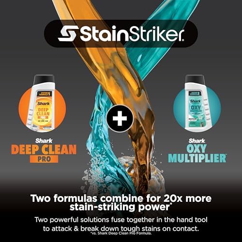 Shark StainStriker   Portable Carpet  Upholstery & Area Rug Cleaner   4 Tools   Bonus Full Size Solutions   Powerful Stain & Odor Remover   Deep Clean & OXY Solutions   Blue   PX202BRN