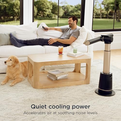 Shark TurboBlade Fan Ultra customizable bladeless tower fan  pivots  twists  oscillates 180   circulates and propels air  10 noise levels   10 speeds  easy to clean  charcoal  TF202S