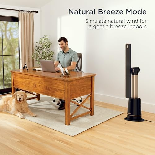 Shark TurboBlade Fan Ultra customizable bladeless tower fan  pivots  twists  oscillates 180   circulates and propels air  10 noise levels   10 speeds  easy to clean  charcoal  TF202S
