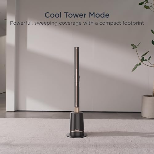 Shark TurboBlade Fan Ultra customizable bladeless tower fan  pivots  twists  oscillates 180   circulates and propels air  10 noise levels   10 speeds  easy to clean  charcoal  TF202S