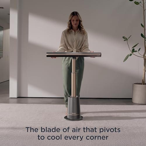 Shark TurboBlade Fan Ultra customizable bladeless tower fan  pivots  twists  oscillates 180   circulates and propels air  10 noise levels   10 speeds  easy to clean  charcoal  TF202S