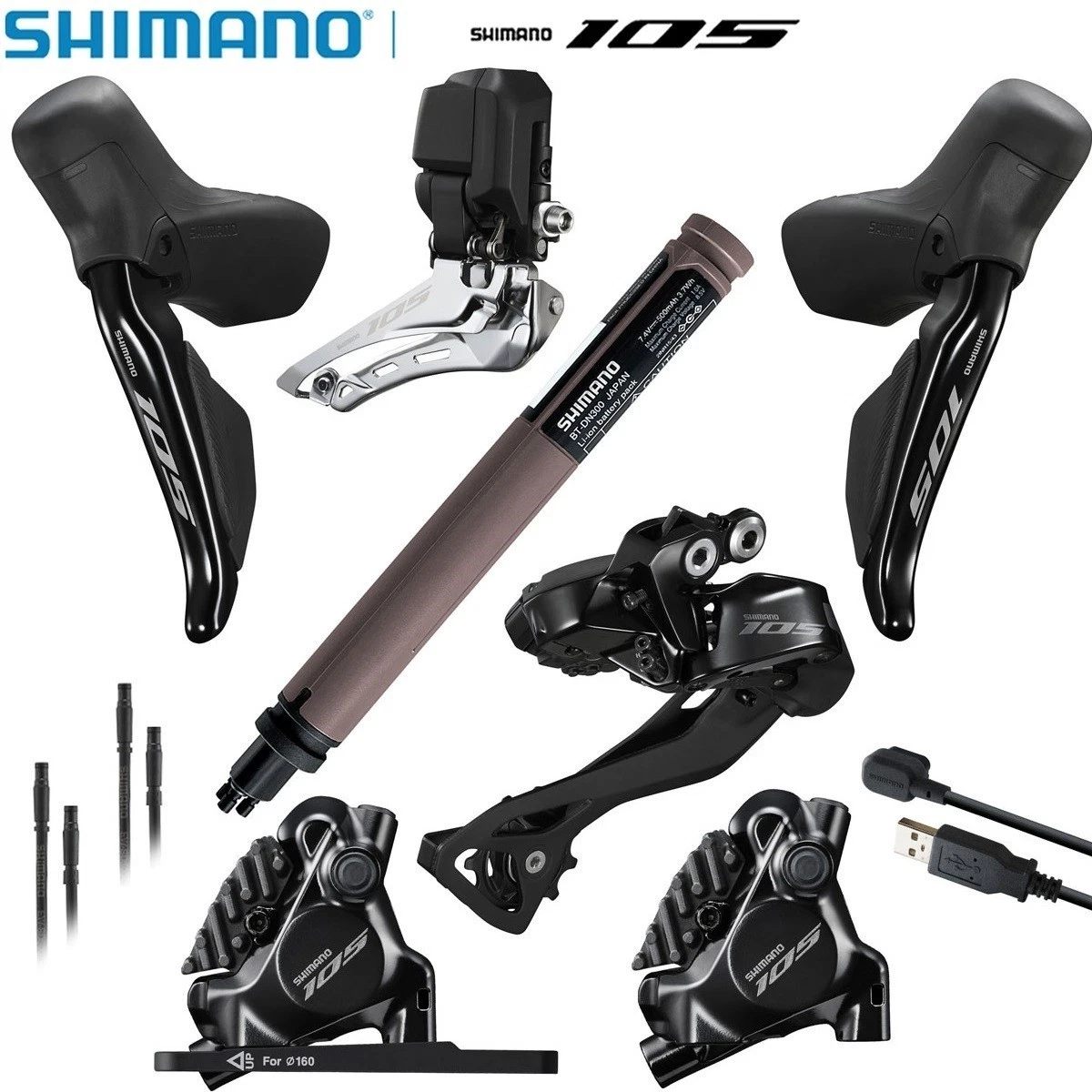 Shimano 105 R7170 DI2 2x12 24 Speed Groupset ST R7170 BR R7170 FD/RD R7150 4Pcs